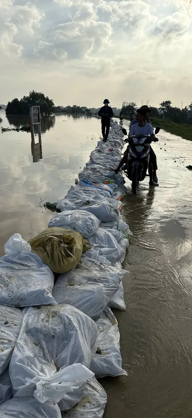 Bắc Ninh: Trắng đêm hộ đê, căng mình ứng phó lũ lớn - Ảnh 3.