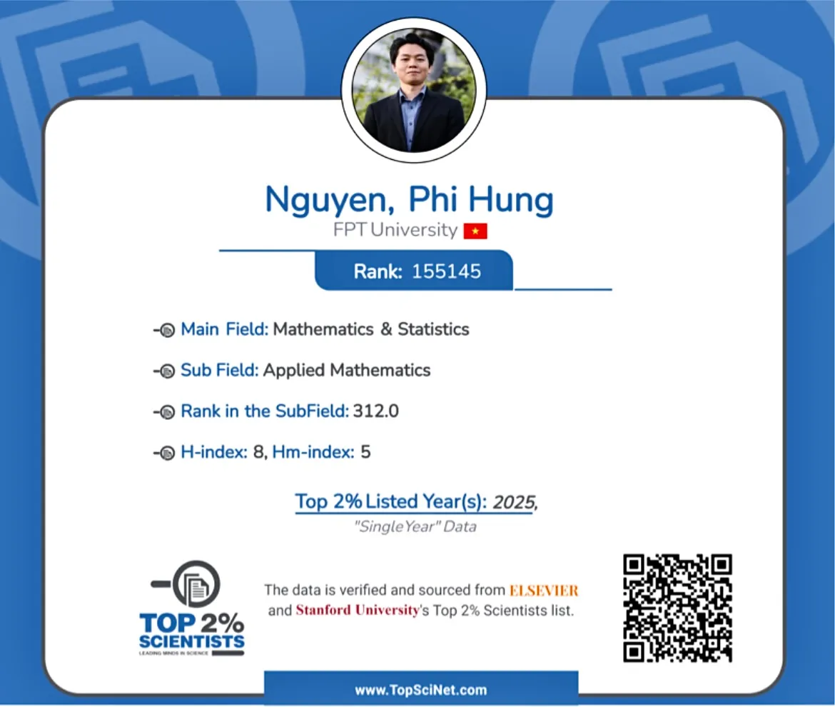 Giảng viên người Việt lọt Top 2% nhà khoa học có ảnh hưởng nhất thế giới 2025 - Ảnh 1.