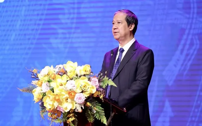 Bộ trưởng Nguyễn Kim Sơn phát biểu tại hội nghị Giáo dục đại học ngày 18/9. 