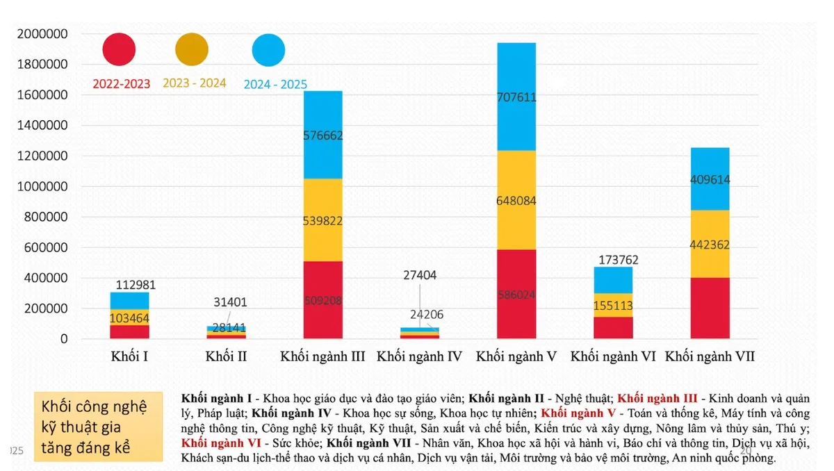 Ngành học nào có số lượng sinh viên đông nhất năm học 2024-2025? - Ảnh 1.